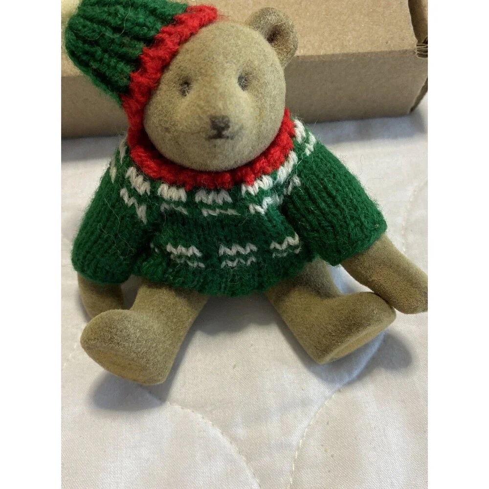 Gund Teddy Bear Miniature Jointed Winter Sweater & Hat Vintage HTF